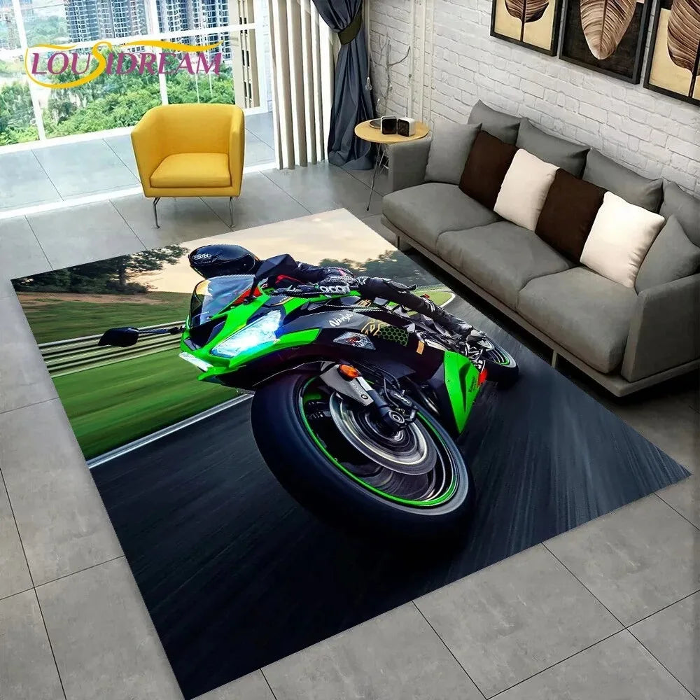2026 New Kawasaki Printed Carpet Kawasaki Anti-slip Floor Rug for Hallway Carpet Living Room Bedroom Kitchen Foot Home Decors