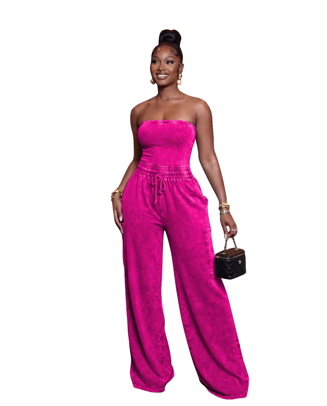 Jumpsuits Women One Piece Sleeveless Strapless Overalls Long Pants Elastic Waist Rompers Y2k Streetwear Jumpsuit Work 2026