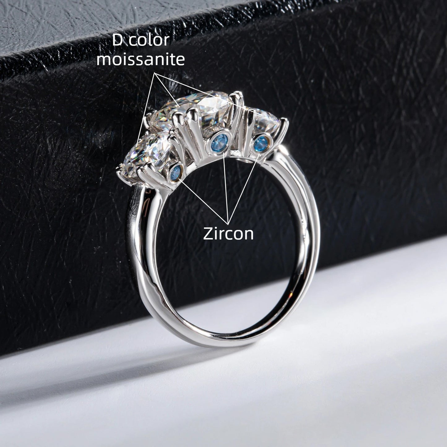 Carnica Luxury 925 Sterling Silver 5CT Real Moissanite Ring D Color Closed Band for Women GRA Diamond Wedding Jewelry Gift Hot