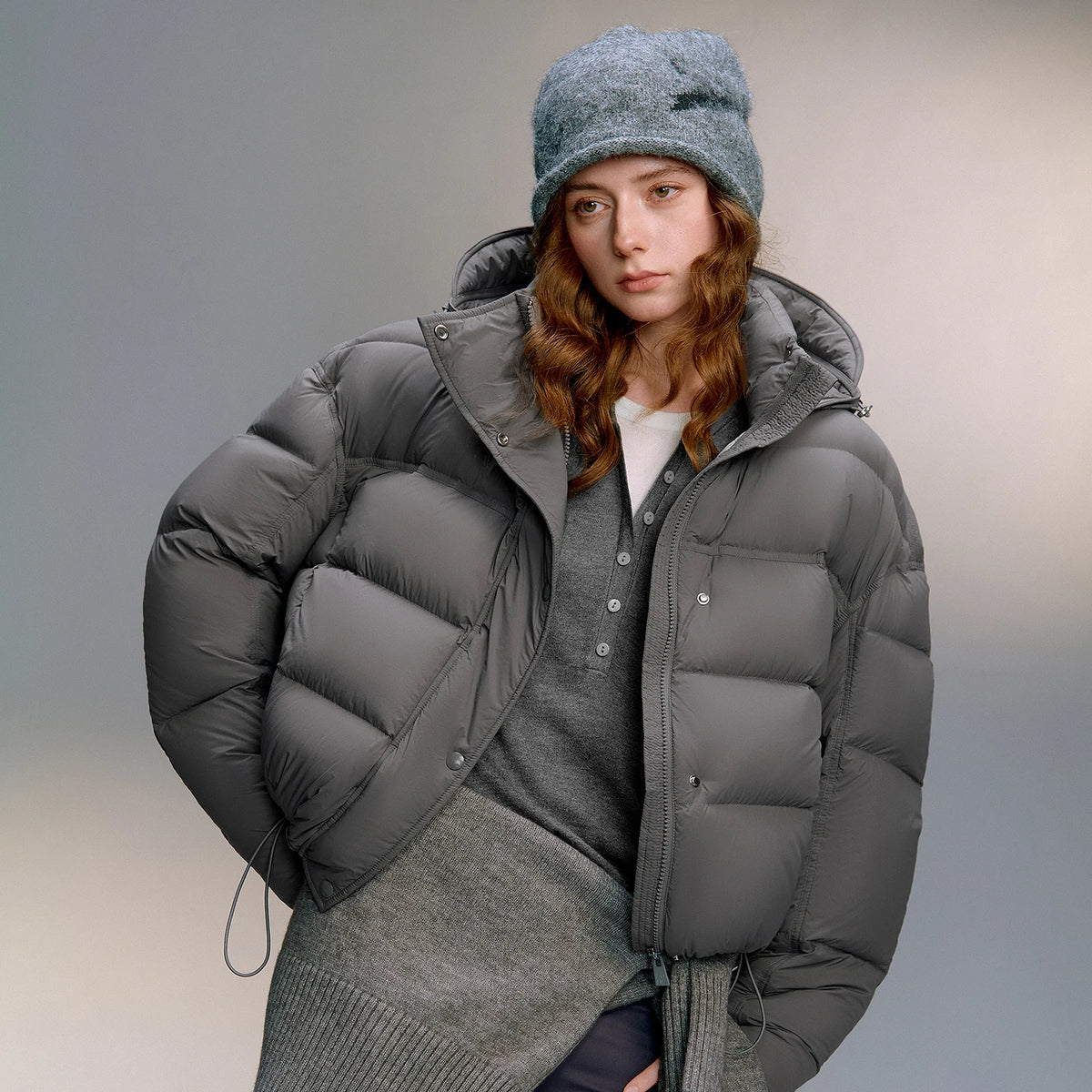 TOYOUTH Women Down Jackets 2025 Winter New Ultra-soft Cicada Wing Puff Hooded 90% Down High Loft Bread Coat