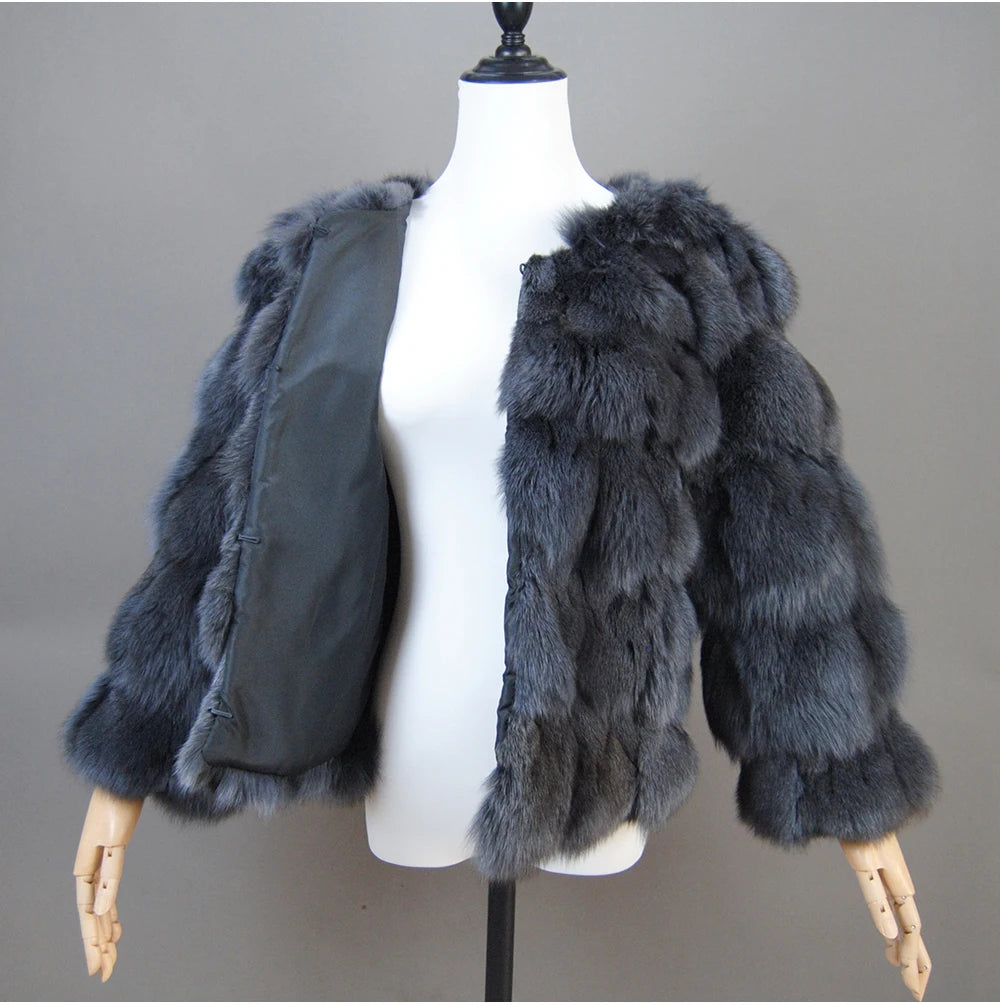 2026 New Style Real Fur Coat 100% Natural Fur Jacket Female Winter Warm Leather Fox Fur Coat High Quality Fur Vest