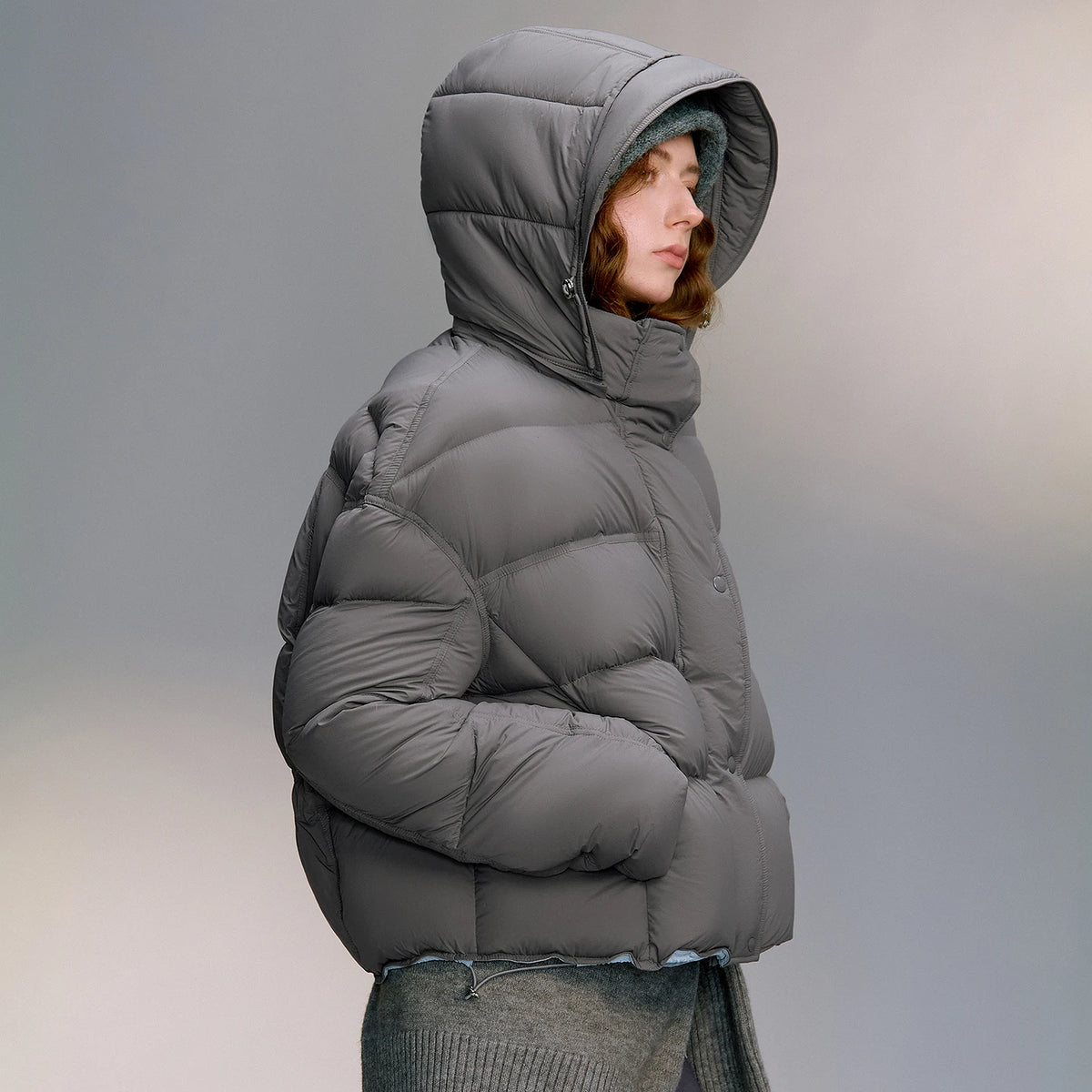 TOYOUTH Women Down Jackets 2025 Winter New Ultra-soft Cicada Wing Puff Hooded 90% Down High Loft Bread Coat