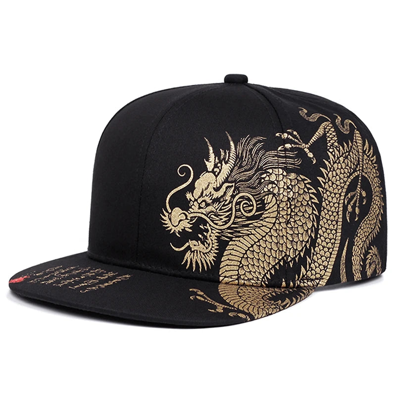 2025 Creative Personalized New Baseball Hat Dragon Printing Skateboard Hat Street Decoration Hip Hop Hat Sunshade Flat Edge Hat