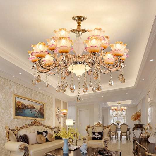 New Bedroom Chandelier European Luxurious Atmospheric Lighting Fixture Home Living Room Dining Room Light Luxury Crystal Lamps
