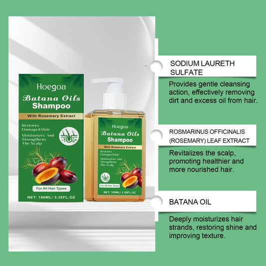 HOEGOA Batana Oils Shampoo All-Round Scalp Care Keep Healthy Luster Promotes Hair Growth Prevents Hair Loss