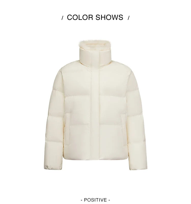 Semir Women Down Jacket Detachable Plush Collar 90 Percent Down Fill Water Repellent Windproof Versatile Outdoor 2026 New