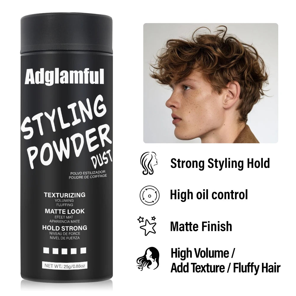 Men’s Oil-Control Styling Powder 25g - Absorbs Oil & Sweat,5-Second Root Lift, Lightweight Texture, 24H Hold for Voluminous Hair