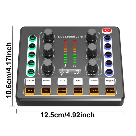 Audio Interface with DJ Mixer Live Sound Card Effects and Voice Changer,Prefect for live Streaming/Podcasting/Gaming
