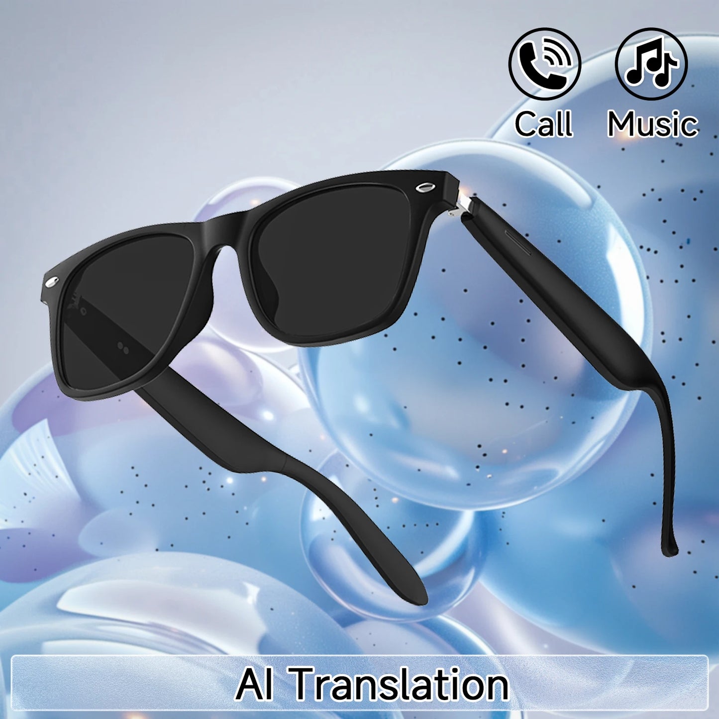 2025 Smart Glasses AI Translation Camera Control Bluetooth Call Headphones Fashionable Sunglasses Intelligent Men Women Gifts