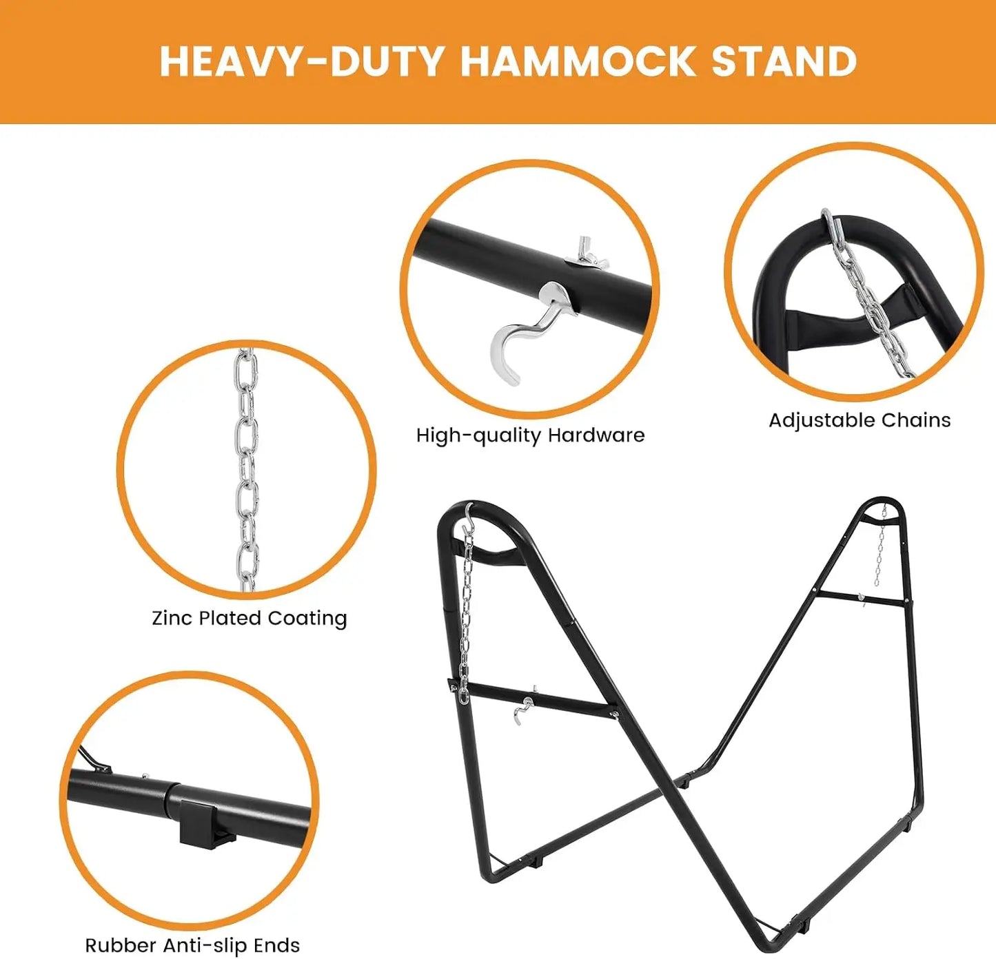 Mayan Hammock with Heavy Duty Steel Stand for Outdoor & Indoor Relaxation