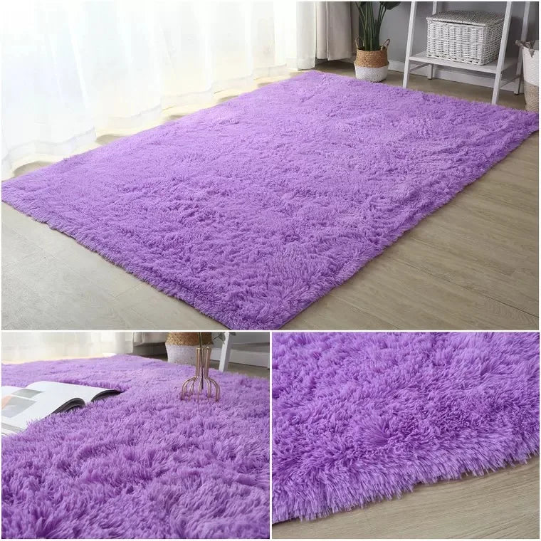 White Fluffy Hall Carpet Modern Living Room Bedroom Home Decor Large Mats Thickened Non-Slip Girl Children's Room Pink Furry Rug