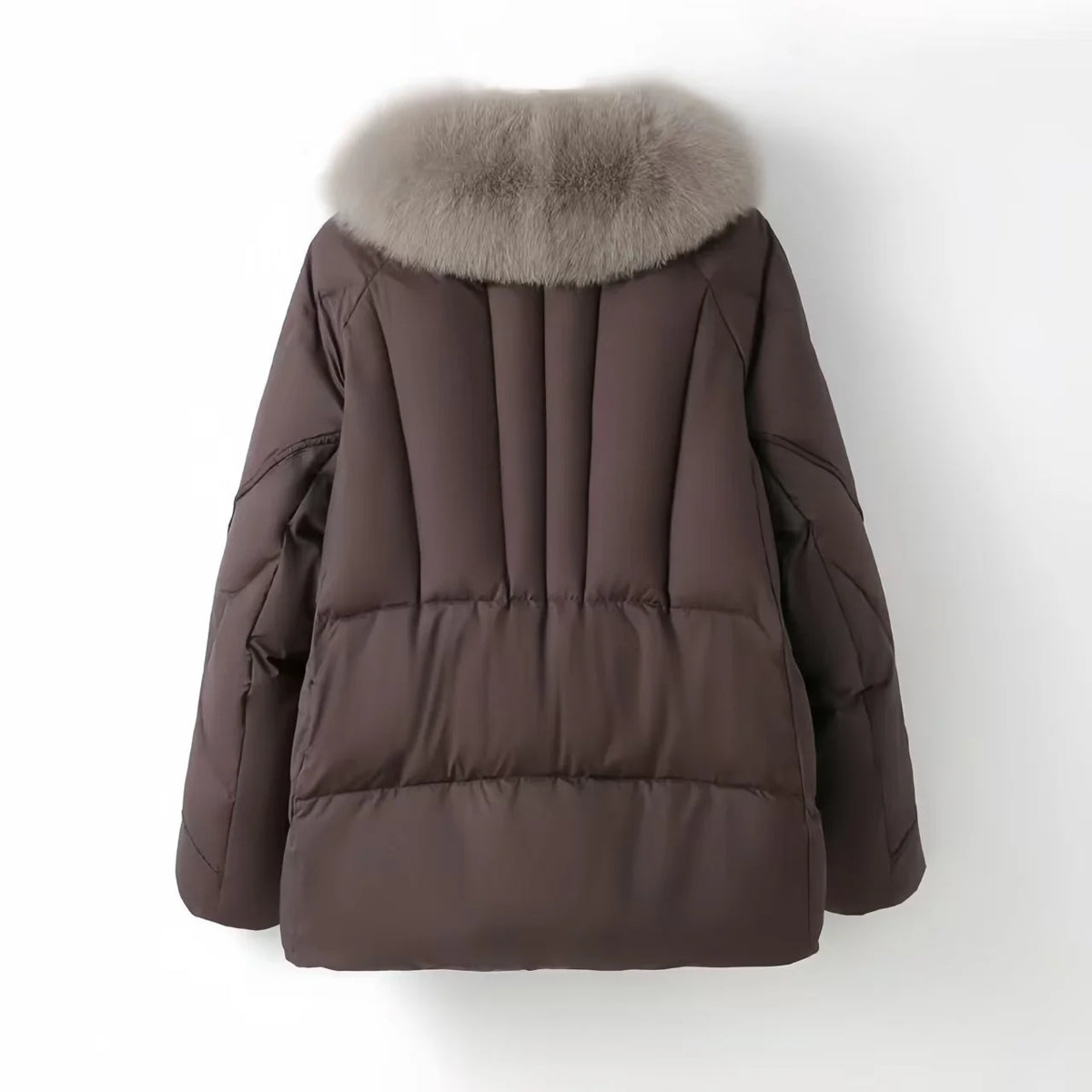 White Duck Down Coat Women Faux Fox Fur Collar Loose Thicken Parkas Warm Outwear 2026 Winter New Fashion Female Jacket
