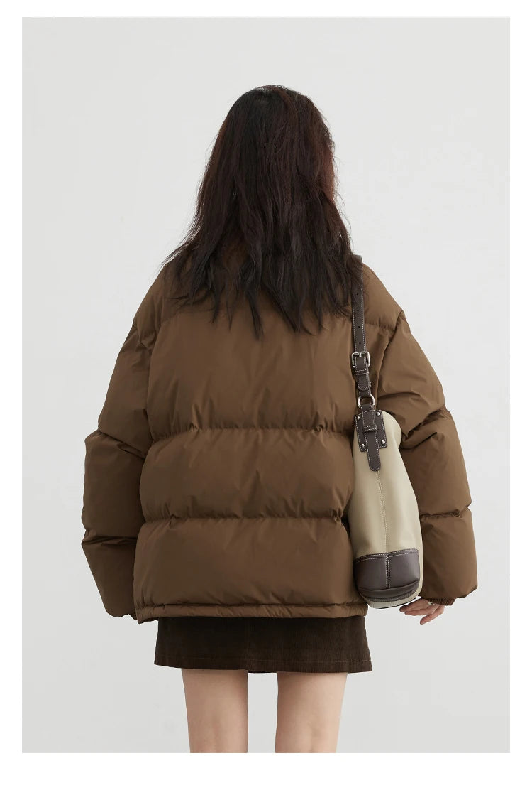 CHIC VEN Women Down Coats Streetwear Solid 90 White Duck Down Stand Collar Female Down Jacket Warm Ladies Overcoat Winter 2024