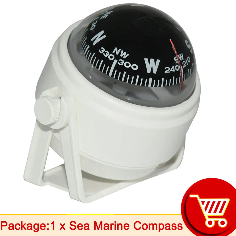 Boat Compass Waterproof Nautical Compass Sea Pivoting Marine With Electronic LED Light For Marine Navigation Positioning