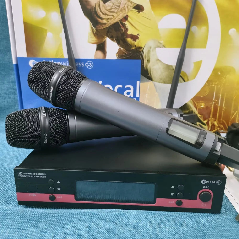 Sennheiser EW100G3 UHF True Diversity Wireless Handheld Microphone System E835 Capsule For Stage Karaoke Wedding Live