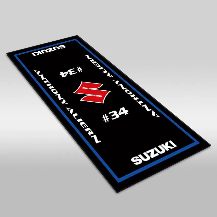 Motorcycle Display Carpet Suzuki Parking Mat Non Slip Garage Rug for Sports Racing Moto Electric Bike Entrance Home Decor