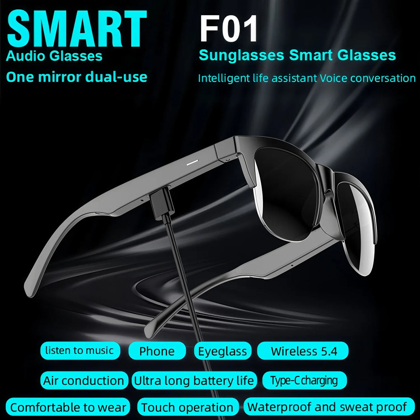 New Camera Control Smart Glasses 2026 Music Sunglasses Headphones Wireless Bluetooth Call Headset HIFI Audio glasses For Android