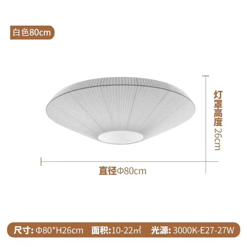 Wabi-sabi Minimalist LED Ceiling Chandeliers Lamps Flush Mount Fabric Pendant Lights Home Decoration Dinning Living Room Bedroom