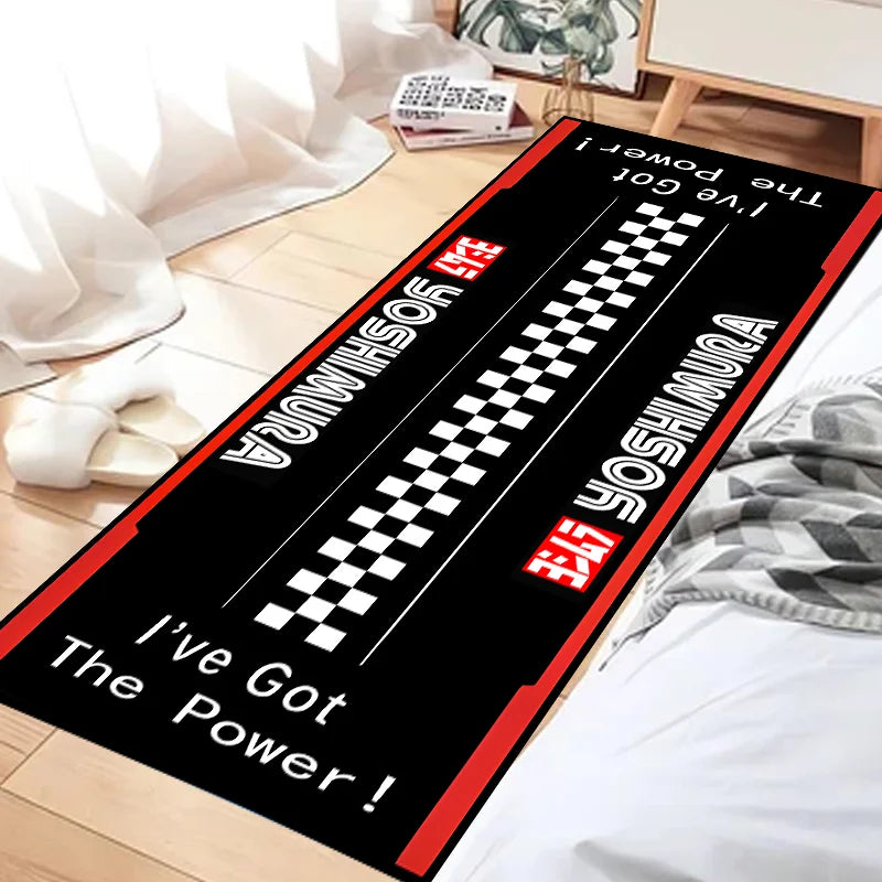 Motorcycle Carpet Garage Mat Racing Cool Moto Display Motorcycle Display Mat Anti-slip Home Decor Long Strip Comfortable Rugs