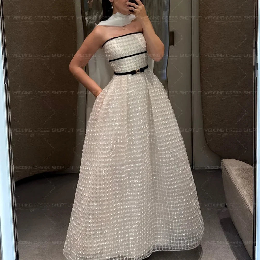TLIT Luxury Prom Dress A-Line Sleeveless Strapless Sparkle Prom Gown Long Modern Women's Formal Evening Dresses 2026 Customized