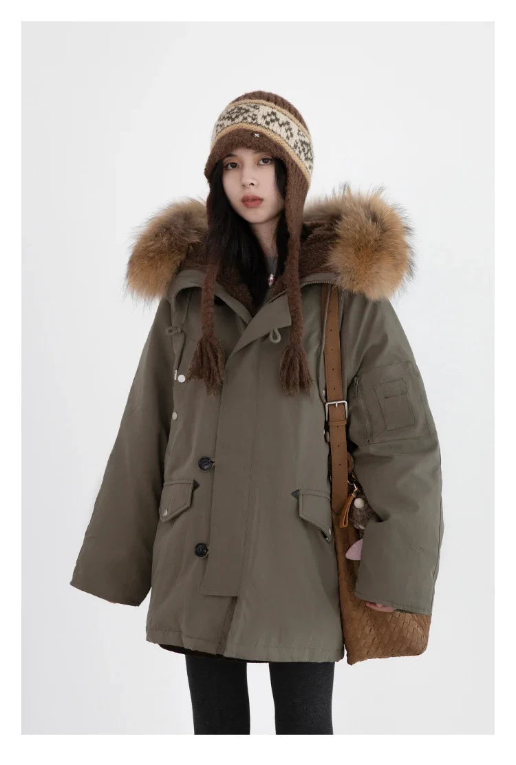 CHIC VEN Korean Women Down Coats Solid Loose Casual Hooded 90 White Duck Down Jacket Female Parka Outerwear Autumn Winter 2026