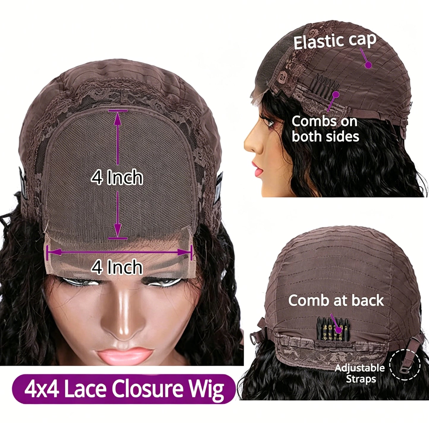 220% Density Straight 13x4 Lace Frontal Short Bob Wigs 100% Human Hair 4x4 Lace Closure Wig Virgin Bob Wigs #1B Natural Black