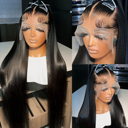 40 Inch 13x6 Hd Straight Lace Frontal Wigs Transparent Brazilian Lace Front Human Hair Wig For Women 360 Full Lace Wig