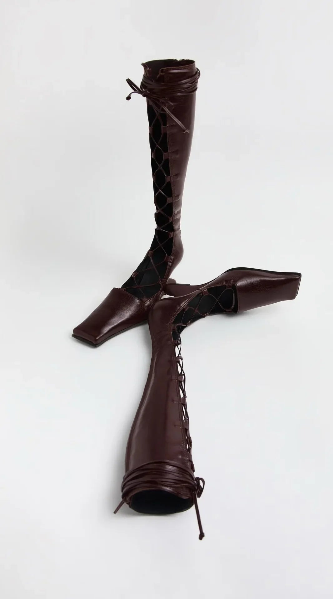 2026 Summer Hollow Out Strap Square Shaped Thick High Heels Summer Cool Boots Fashionable and Sexy Women's Sandals