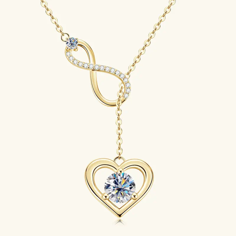 OXTAO Original Moissanite Heart Shaped Necklace Women's Necklace 925 silver Sparkling Lab Diamond Valentine's Day Jewelry Gift