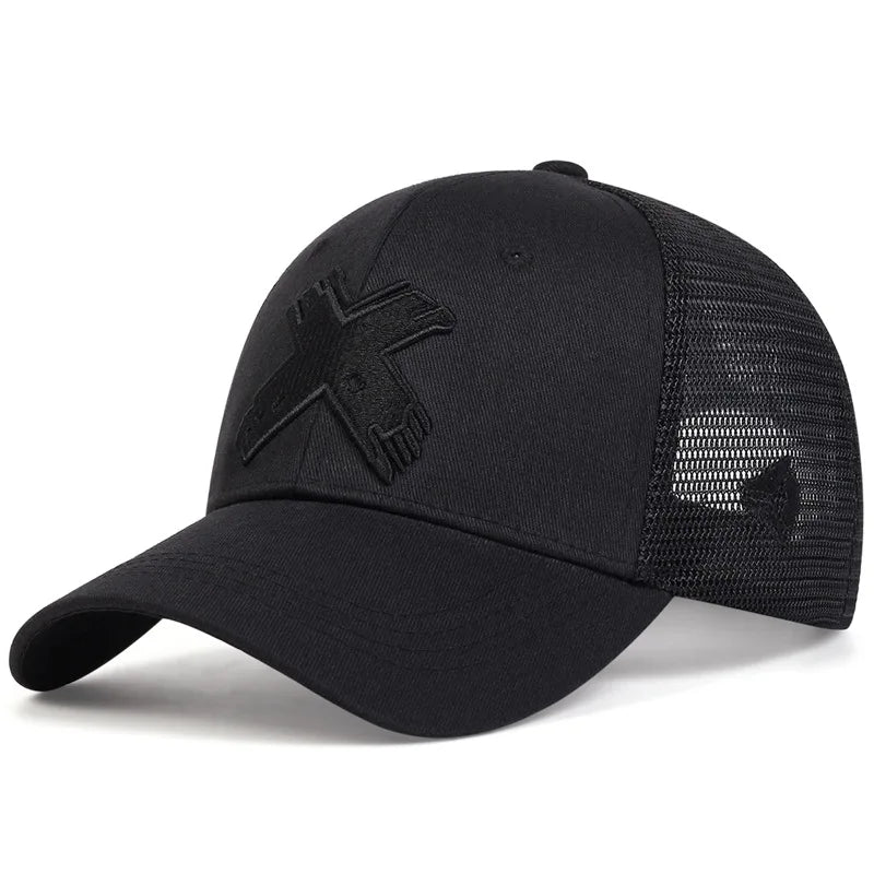 Hat Men's Summer Mesh Sunshade Baseball Hat Net Hat Outdoor Beach Sports Leisure Sun Hat Korean Breathable Duck Tongue Hat B128