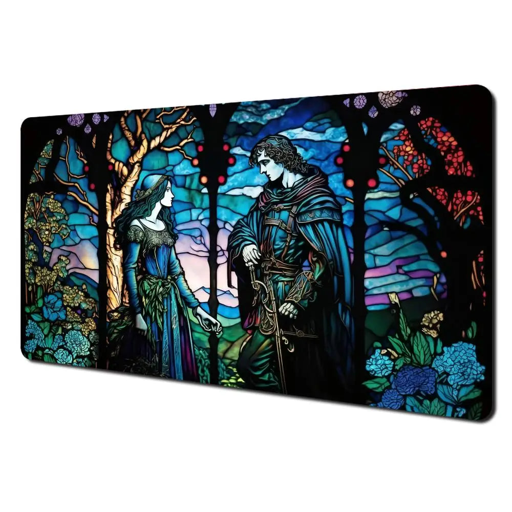 Medieval anime illustration design Mouse Pad Desk Mat with Stitched Edge non-Slip rubber base gamer pc accessories magic playmat