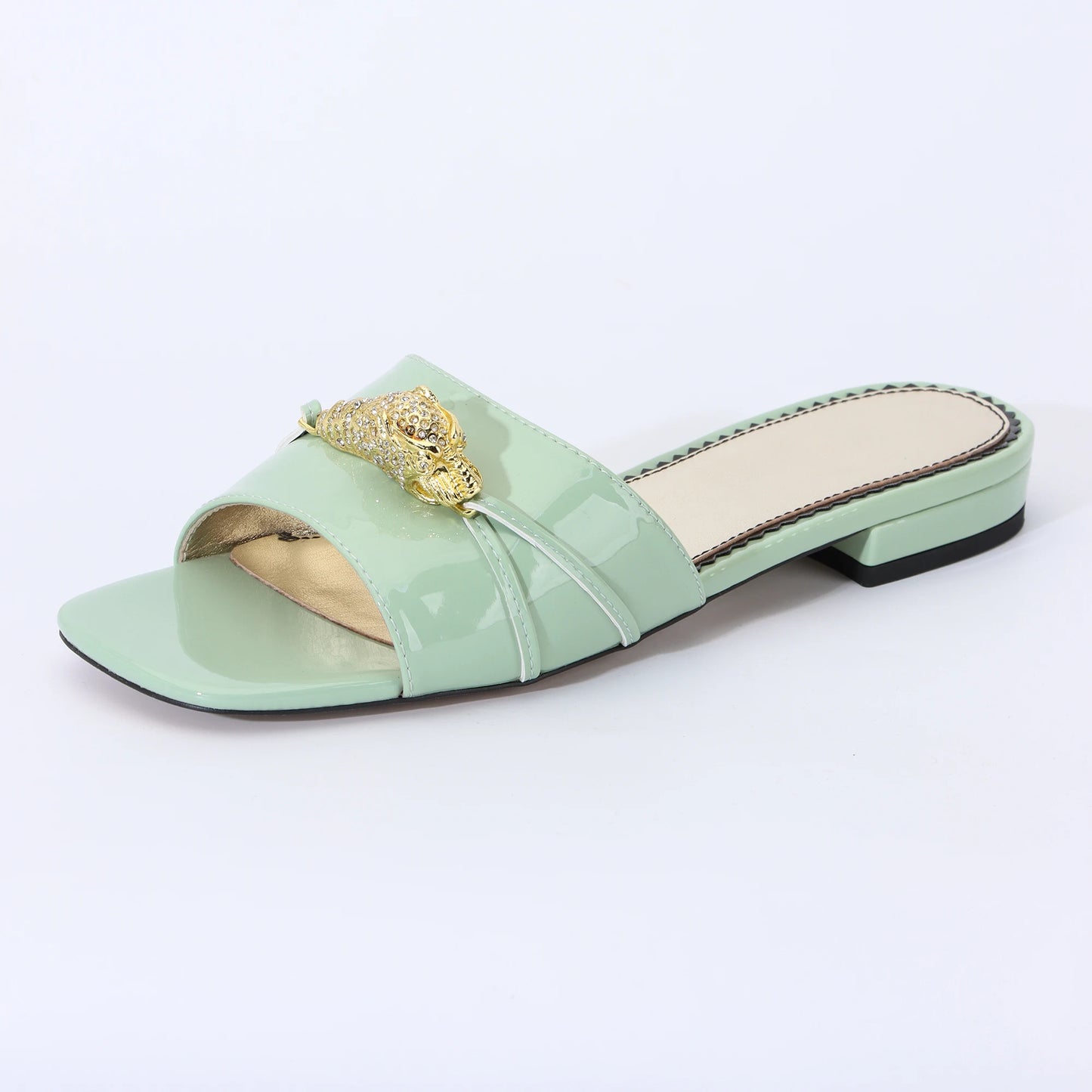 Designer Shoes for Women Jeweled Snake Flat Slides Sandals Summer 2024 Classic funny Slippers Women High Quality Luxury