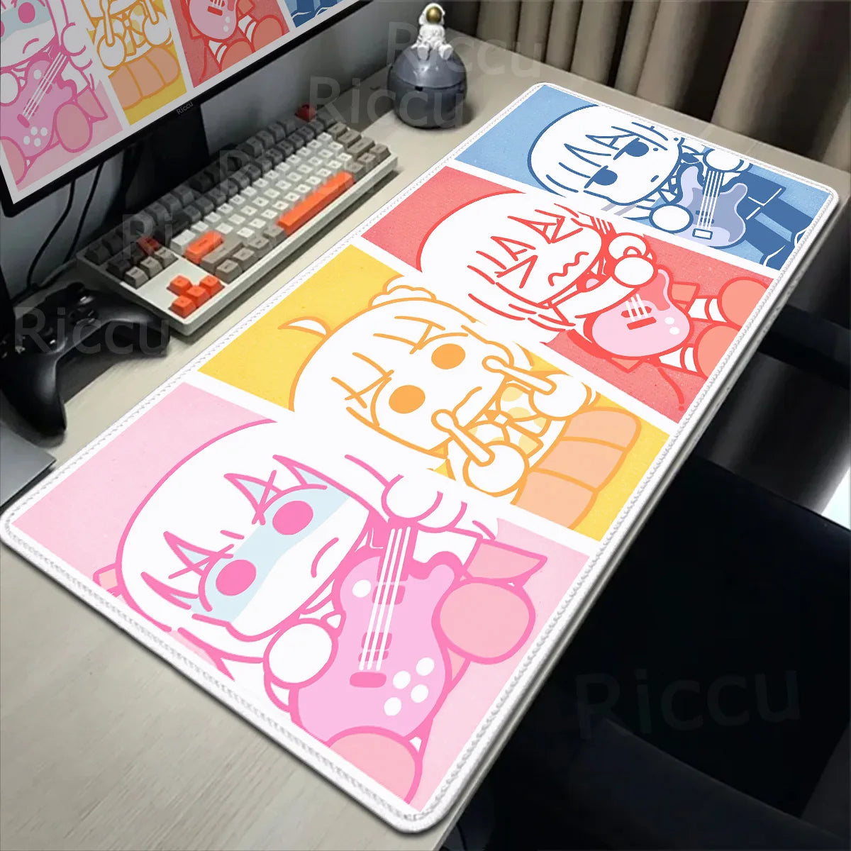 Anime HD Print Mouse Pad Bocchi The Rock Large Gaming Mousepad Rubber Computer Mouse Mat Gamer Locking Edge Accessories Non-slip