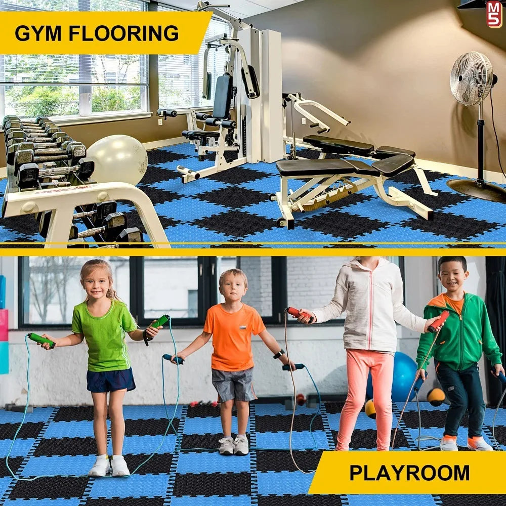 1-20PCS Soft Foam Interlocking Carpet Tiles - Non-Slip Puzzle Floor Mats Ideal for Home Gym and Baby Playroom Rugs for Bedroom