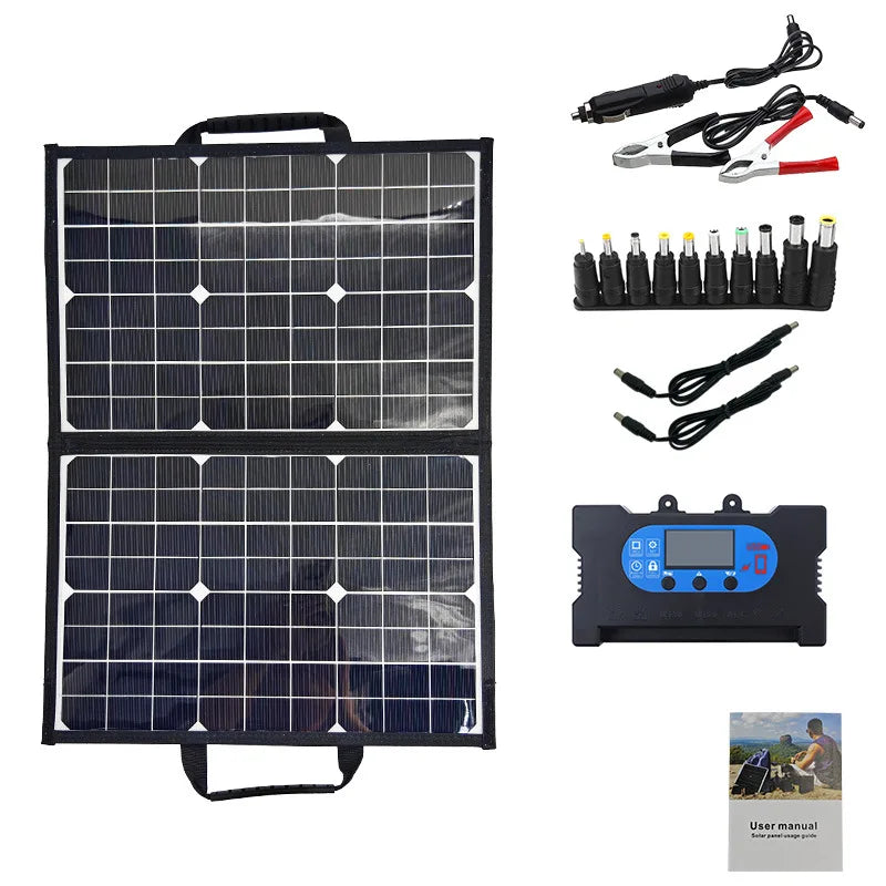 Solar Panel Kit Complete Outdoor 1000W Foldable Solar Power Station Portable Generator Charger 18V for Car Boat Caravan Camping
