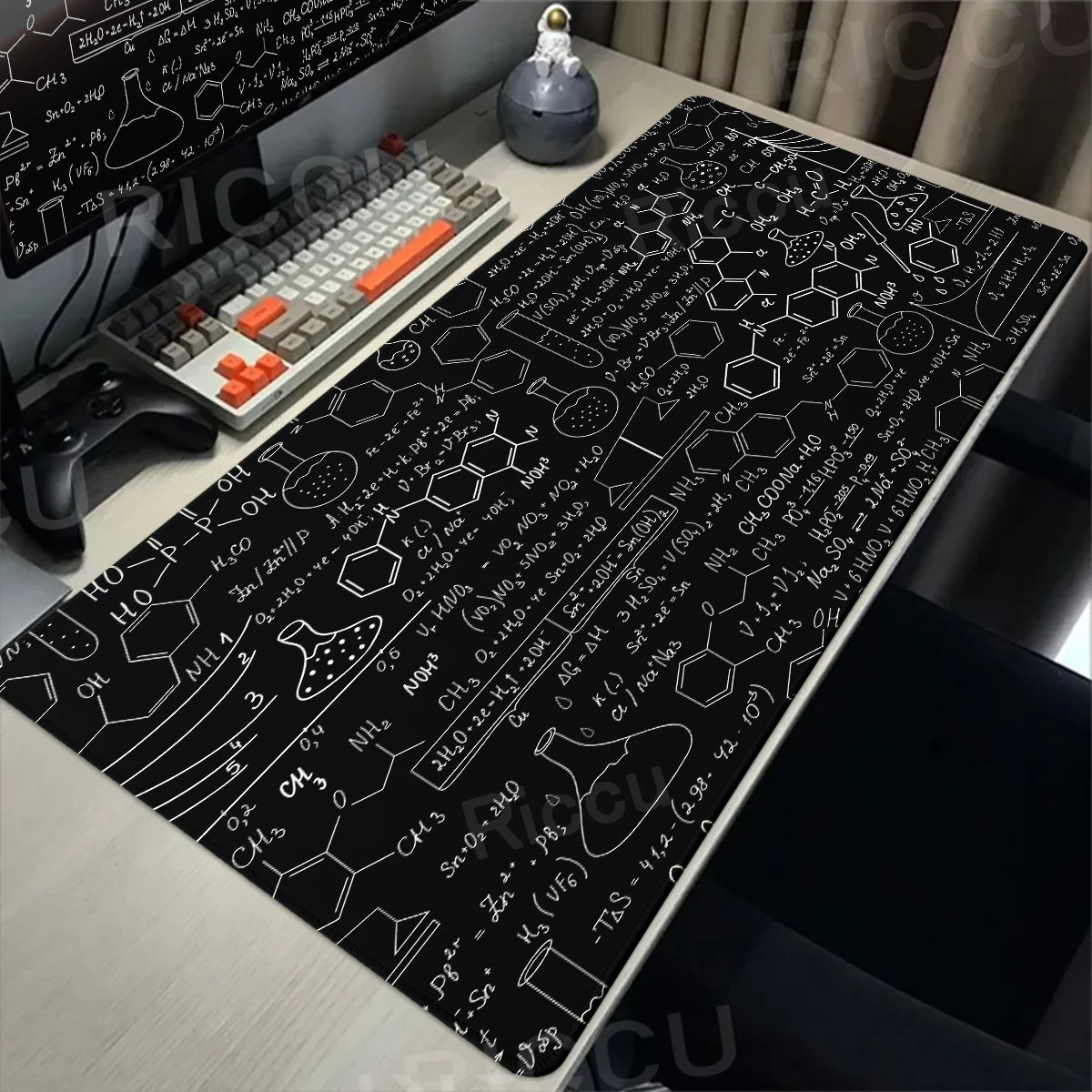 Black Mousepad E=mc2 Formula Science Mouse Pad Math Desk Pad Extended PC Keyboard Mats Large XXL Gamer Mousepad Desk accessories