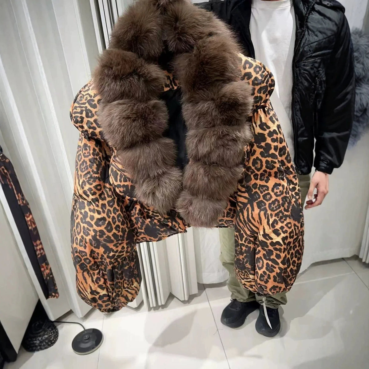 Bubble Sleeve Down Jacket Women's Fashion Loose Thick Jacket Winter New Fur Natural Fox Fur Collar Puffer Coat