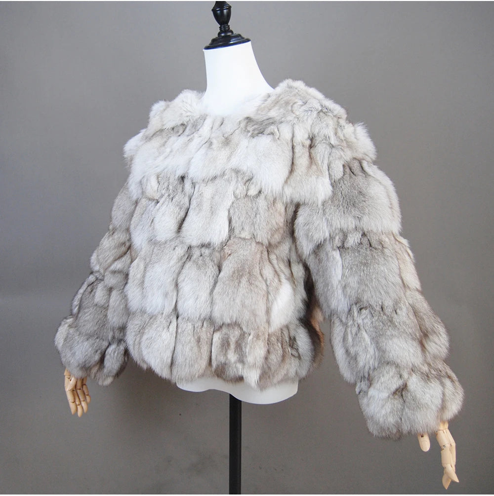 2026 New Style Real Fur Coat 100% Natural Fur Jacket Female Winter Warm Leather Fox Fur Coat High Quality Fur Vest