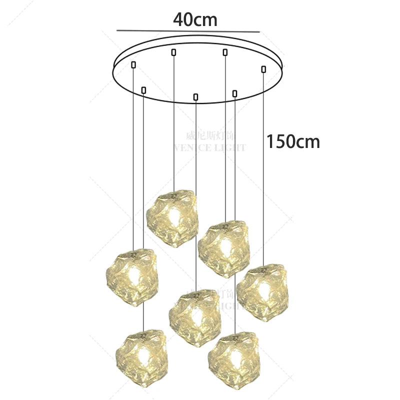 Light luxury home decoration pendant light, staircase light, living room pendant light, dining room light, indoor lighting