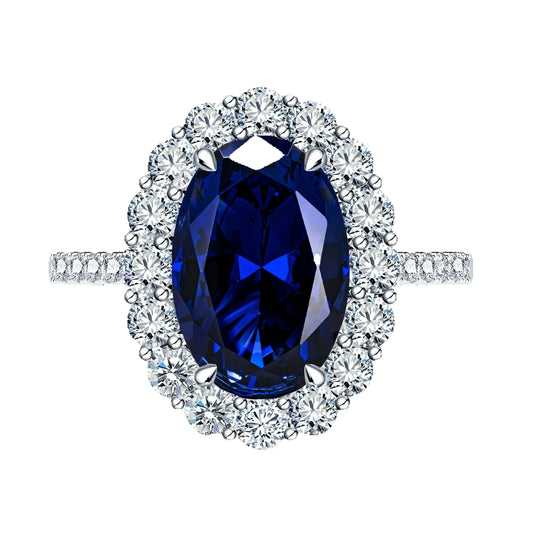 MUSHAN Luxury Jewelry 925 Sterling Silver Ring Band For Women 4.4 Carat 8*12mm Blue Oval Gemstones Sapphire Rings Fine Jewelry