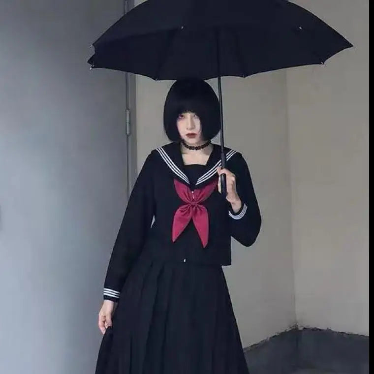 2026 School Girl Embroidery Uniform Long Sleeve Top Japanese Class Sailor School Clothes For Students Anime Cos For Women S-xl
