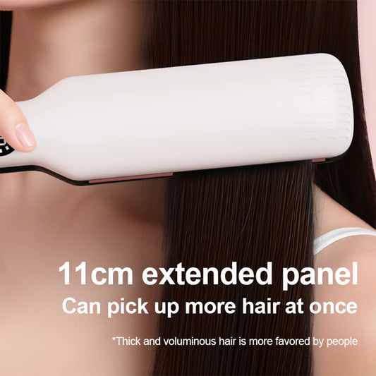 Professional Hair Straightener with Oil Coating Wide Plates–60W Fast Heating,Care for Frizzy,PTC Technology for Smooth Styling