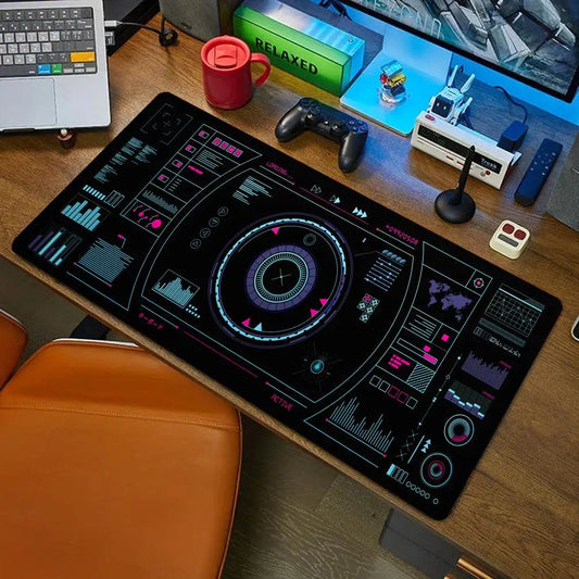 Radio pattern Mouse Pad Mousepad Large Abstract Mouse Pad Gaming Deskmat With Lockedge Office Non-slip Carpet