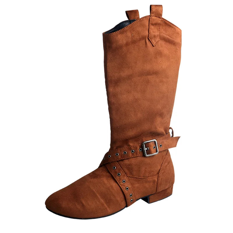 Customized Heel Practice Boots Half Boots Line Dance Boots Soft Suede Bottom Ballroom Party Dance Shoes Black Boots Dancing
