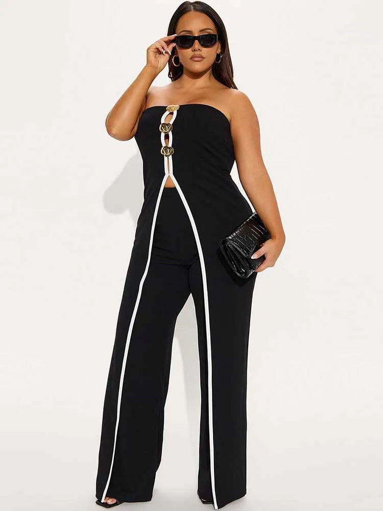Full Strapless Jumpsuit Sexy Slim Office Lady Summer Sleevelesss Women Jumpsuits Elegant Sexy Jumpsuit Wholesale Dropshipping
