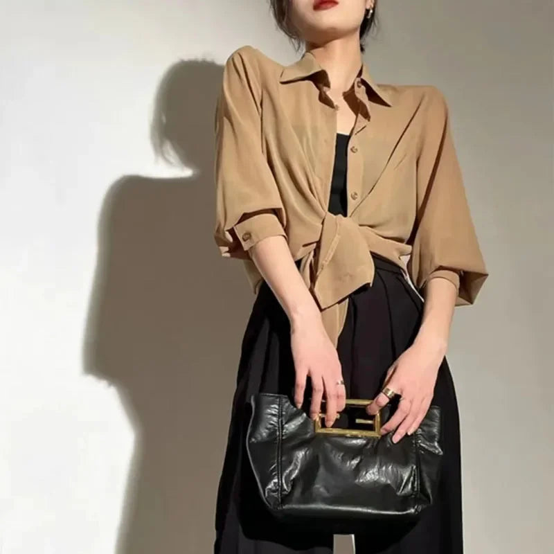 SMVP Chiffon Blouse for Women 2025 New Summer Sheer Mesh Long Sleeve Sun Protection Shirts Korean Fashion Office Lady Shirt Tops