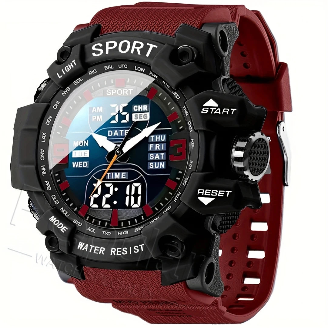 Men's and women's sports watches, tactical hands, large dial, illuminated timer, alarm clock