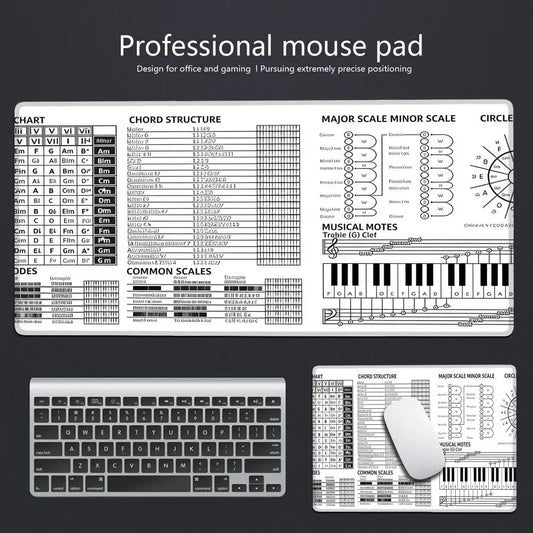 Music Theory Mouse Pad Shortcut Keys Mouse Pad Desk Mat Cheat Sheet HYBXAXC Users Anti Slip Software Engineers Desk Pad