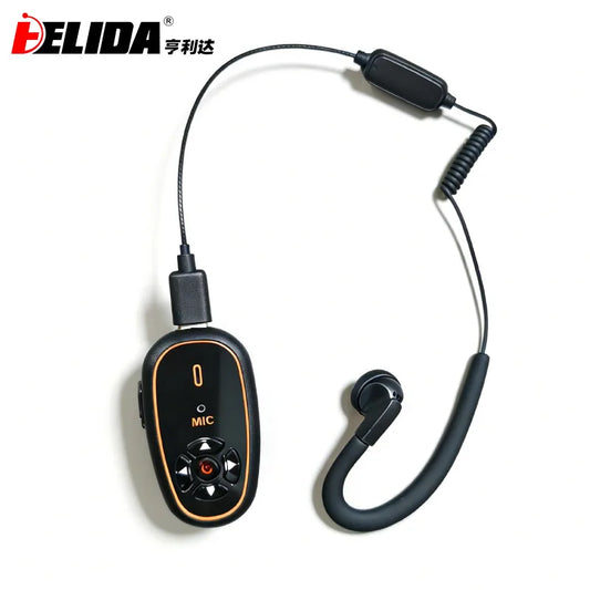 1PC Super Mini Walkie Talkies with Headset AI Voice Control Upgraded Versio Hands-Free Charging 16Channels for Restaurant Hotel