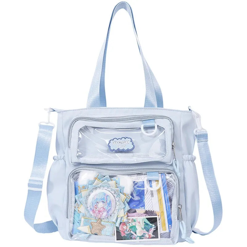 Y2K Japanese Preppy Style Shoulder Crossbody Bag New Nylon School Bags for Teenage Girls Transparent Itabag Backpacks Ita Bag